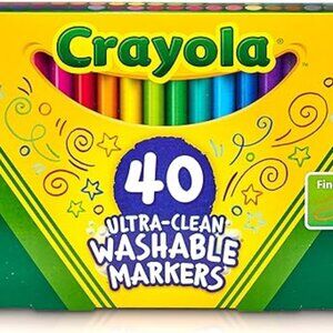 Crayola Ultra Clean Washable Markers 40 Count • Fine Line